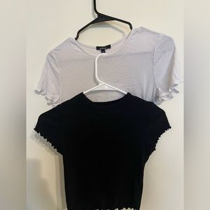 2 RIBBED CROP TOPS